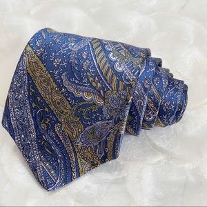 Blue Green Paisley Men’s Silk Tie Made in Italy Wedding Groom